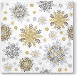 Image of Napkin Luncheon – Silver/Gold Snowflake