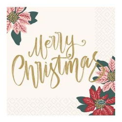 Image of Napkins Luncheon Merry Christmas Berries -Don’t Backorder