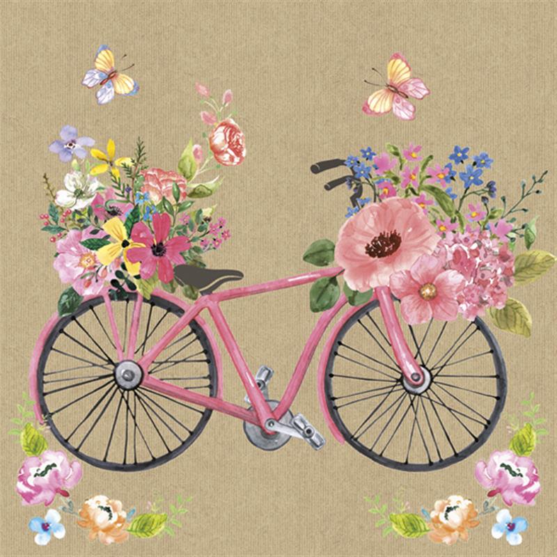 Image of Paper Napkins Pink Bicycle