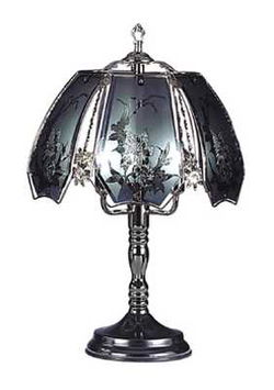 Image of Lamp Large Electric Black Chrome -Base Only comes w/ bright brass