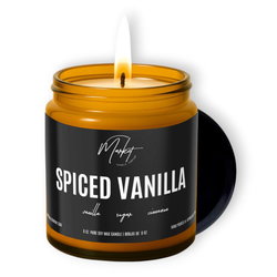 Image of 8 oz. Amber Jar -Spiced Vanilla Candle