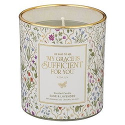 Image of Glass Candle My Grace Is Sufficient 2 Cor. 12:9