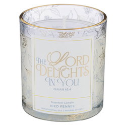 Image of Glass Candle The Lord Delights In You Isa. 62:4
