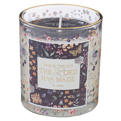 Image of Glass Candle This Is The Day The Lord Has Made Ps. 118:24
