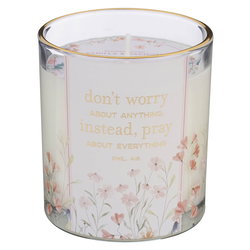 Image of Glass Candle Don’t Worry About Anything Phil. 4:6