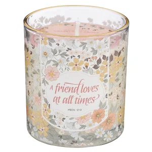 Glass Candle A Friend Loves At All Times Prov. 17:17
