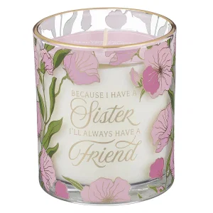 Glass Candle Because I Have A Sister