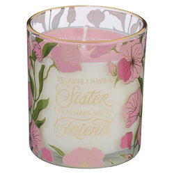 Image of Glass Candle Because I Have A Sister