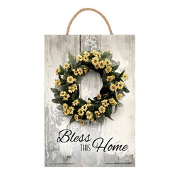 Image of Wood-N-Rope Sign Bless This Home 7×10