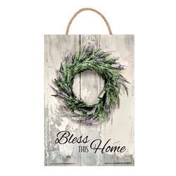 Image of Wood-N-Rope Sign Bless This Home – Lavender 7×10