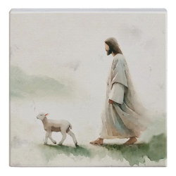 Image of Jesus Walking Lamb – Small Talk Square
