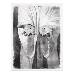 Image of B&W Jesus Hands – Wrapped Canvas