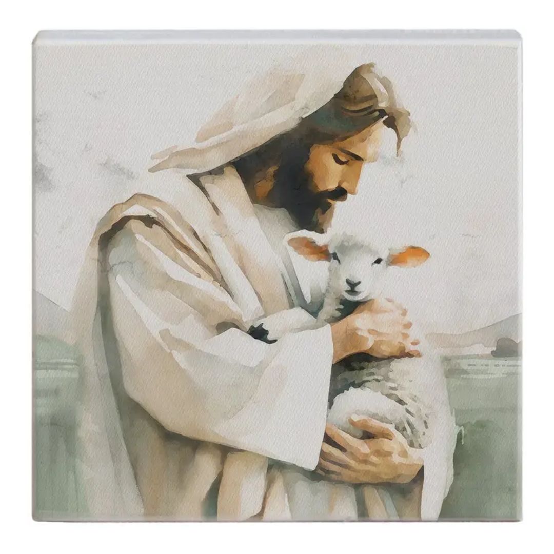 Jesus Holding Lamb - Small Talk Square