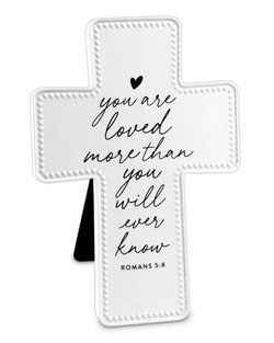 Image of Tabletop Cross You Are Loved White