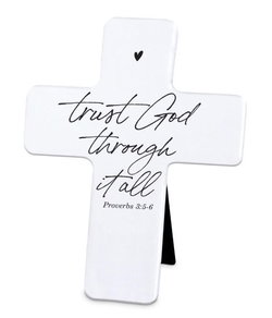 Image of Tabletop Cross Trust God Through It All