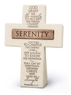 Image of Tabletop Cross Serenity Bronze Bar 5.5H