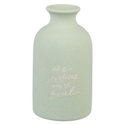 Image of Table Vase He Restores My Soul Ps. 23:3