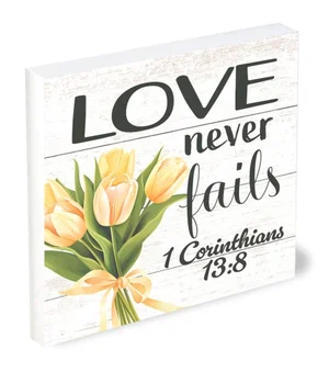 Shelfie Sitter Love Never Fails 5x5