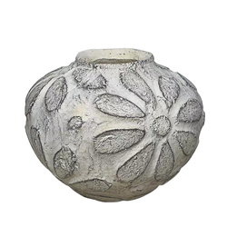 Image of Ceramic Vase 7.5″x 6″ Embossed Blooms