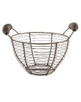 Image of Round Metal Basket w/ Handles