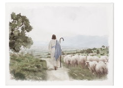 Image of Jesus Shepherd Flock Canvas 9’x12′