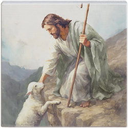 Image of Jesus Lamb On Cliff Block