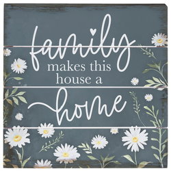 Image of Family Home Daisies Wood Sign