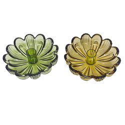 Image of 2 Asst. Flower Candle Holders Large