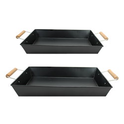Image of Set of 2 Black Trays
