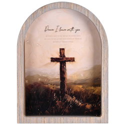 Image of Framed Arch Cross Peace I Leave 11X15