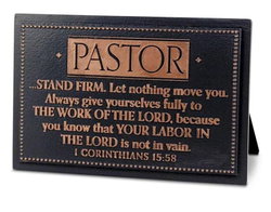 Image of Plaque Stand Firm Pastor Badge