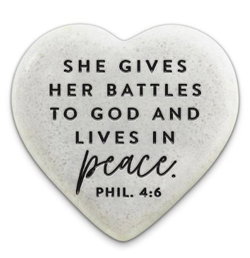 Image of Scripture Stone Hope Heart Peace, 2 1/4′