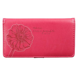 Image of Checkbook Wallet Pink All Things are Possible Matt. 19:26