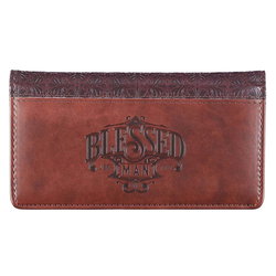 Image of Checkbook Wallet Brown Two-tone Blessed Man Jer. 17:7