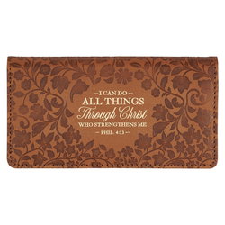 Image of Checkbook Wallet Brown All Things Phil. 4:13