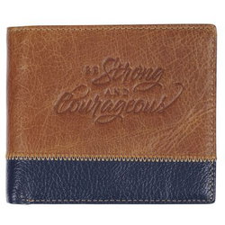 Image of Wallet Leather Two-tone Be Strong & Couragous Josh. 1:9