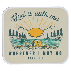 Image of Magnet Cream Camping God is With Me Josh. 1:9