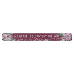 Image of Magnetic Strip Purple Floral My Grace is Sufficient 2 Cor. 12:9