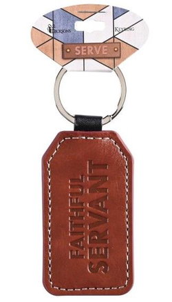 Image of Keyring Faithful Servant Faux Leather