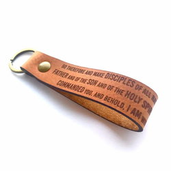 Image of Matthew 28:19 Leather Keychain