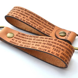 Image of Psalms 23 Leather Keychain