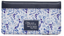 Image of Checkbook Wallet Blue Floral Trust Prov. 3:5