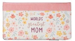 Image of Checkbook Wallet Floral Print World’s Greatest Mom