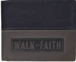 Image of Wallet Leather Two-tone Walk by Faith 2 Cor. 5:7