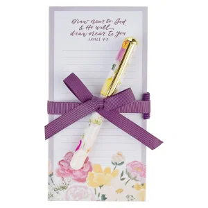 Magnetic Shopping List w/pen Draw Near to God James 4:8