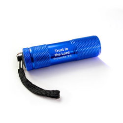 Image of LED Flashlight, Blue, Trust in the Lord, Proverbs 3:5