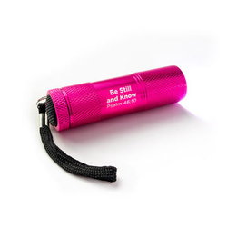 Image of LED Flashlight, Pink, Be Still and Know, Psalms 46:10