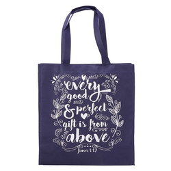 Image of Tote Navy Every Good Gift & Perfect Gift James 1:17