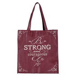 Image of Tote Plum Be Strong and Courageous Josh. 1:9