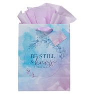 Image of Gift Bag MD Purple/Blue Be Still & Know Ps. 46:10